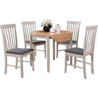Product photograph of Altona Oak And Grey 2 Seater Round Drop Leaf Dining Table from Choice Furniture Superstore