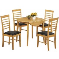 Product photograph of Hanover Light Oak 2 Seater Round Drop Leaf Dining Table from Choice Furniture Superstore