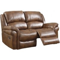 Product photograph of Farnham Tan Leather 2 Seater Recliner Sofa from Choice Furniture Superstore