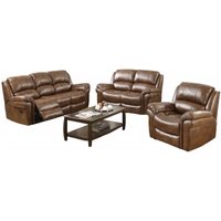 Product photograph of Farnham Tan Leather 3 1 1 Recliner Sofa Suite from Choice Furniture Superstore