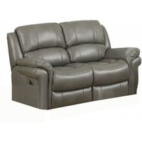 Product photograph of Farnham Grey Leather 2 Seater Recliner Sofa from Choice Furniture Superstore