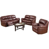 Product photograph of Farnham Burgundy Leather 3 1 1 Recliner Sofa Suite from Choice Furniture Superstore