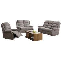 Product photograph of Windsor Latte Fabric 3 2 1 Recliner Sofa Suite from Choice Furniture Superstore