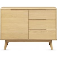 Product photograph of Carrington Oak Compact 1 Door Sideboard from Choice Furniture Superstore