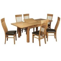 Product photograph of Treviso Oak 4 Seater Extending Dining Set from Choice Furniture Superstore