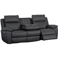 Product photograph of Huntington Dark Grey Leather Look Fabric Electric Recliner 3 Seater Sofa from Choice Furniture Superstore