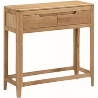 Product photograph of Dunmore Oak 2 Drawer Hall Table from Choice Furniture Superstore