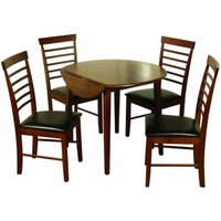 Product photograph of Hanover Dark Oak 4 Seater Round Drop Leaf Dining Set from Choice Furniture Superstore