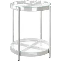 Product photograph of Omari Glass And Chrome Round Side Table from Choice Furniture Superstore