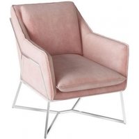 Product photograph of Lara Pink Fabric And Chrome Lounge Chair from Choice Furniture Superstore