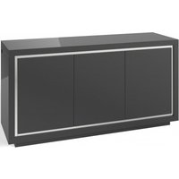 Product photograph of Sardinia Grey High Gloss 3 Sideboard With Led Light from Choice Furniture Superstore