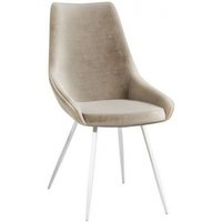 Product photograph of 2 X Lanna Mink Fabric Dining Chair With Chrome Base from Choice Furniture Superstore