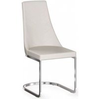 Product photograph of 2 X Mia Cream Faux Leather Cantilever Dining Chair With Chrome Base from Choice Furniture Superstore