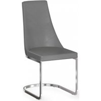 Product photograph of 2 X Mia Grey Faux Leather Cantilever Dining Chair With Chrome Base from Choice Furniture Superstore