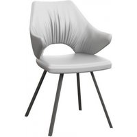 Product photograph of 2 X Zola White Faux Leather Dining Chair With Grey Base from Choice Furniture Superstore
