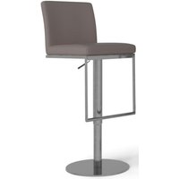 Product photograph of 2 X Enzo Taupe Faux Leather Adjustable Swivel Barstool With Back from Choice Furniture Superstore