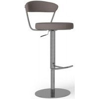 Product photograph of 2 X Gino Taupe Faux Leather Adjustable Swivel Barstool With Back from Choice Furniture Superstore