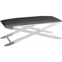 Product photograph of Vertue Black Fabric Bench With Chrome X Base from Choice Furniture Superstore