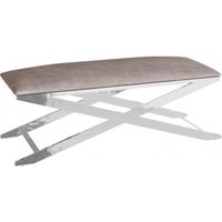 Product photograph of Vertue Mink Fabric Bench With Chrome X Base from Choice Furniture Superstore