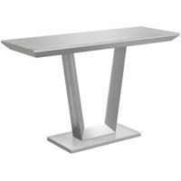 Product photograph of Vivaldi Grey Glass Top Console Table With V Pedestal Base from Choice Furniture Superstore