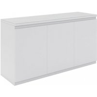 Product photograph of Vivaldi White Glass Top 155cm Medium Sideboard - 3 Doors from Choice Furniture Superstore