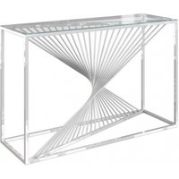 Product photograph of Abstract Glass And Chrome Console Table from Choice Furniture Superstore