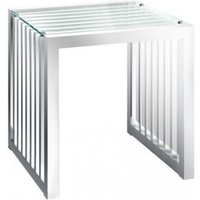 Product photograph of Horizon Glass And Chrome Side Table from Choice Furniture Superstore