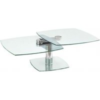 Product photograph of Nero Glass And Chrome 2 Tier Swivel Coffee Table from Choice Furniture Superstore