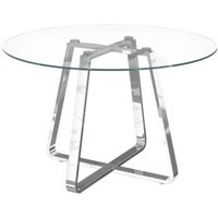 Product photograph of Nova Glass And Chrome 4 Seater Round Dining Table from Choice Furniture Superstore