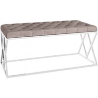 Product photograph of Houston Mink Plush Velvet And Chrome Bench from Choice Furniture Superstore