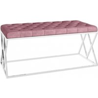 Product photograph of Houston Pink And Chrome Bench from Choice Furniture Superstore