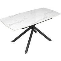 Product photograph of Giovanni White Ceramic Extending Dining Table - 120-180cm from Choice Furniture Superstore