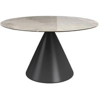 Product photograph of Alonso Light Grey Ceramic Round Swivel Extending Dining Table - 85cm-135cm from Choice Furniture Superstore