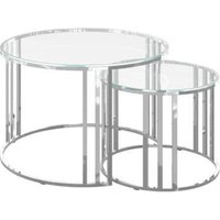 Product photograph of Eclipse Set Of 2 Glass And Chrome Round Coffee Table from Choice Furniture Superstore
