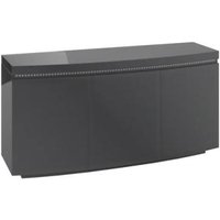 Product photograph of Florence Grey Gloss 160cm Large Sideboard With Led Lights - 3 Doors from Choice Furniture Superstore