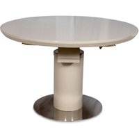 Product photograph of Romeo Cream Gloss 4-6 Seater Round Pedestal Extending Dining Table from Choice Furniture Superstore