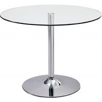 Product photograph of Elena Glass And Chrome 2 Seater Round Dining Table With Pedestal Base from Choice Furniture Superstore
