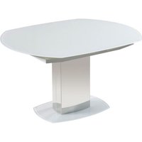Product photograph of Olivia White Glass Twist Motion 4-6 Seater Extending Dining Table from Choice Furniture Superstore