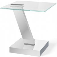 Product photograph of Sparta Glass And Chrome Side Table from Choice Furniture Superstore