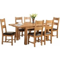 Product photograph of Dorset Oak Large Extending Dining Table And 6 Chairs from Choice Furniture Superstore