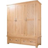 Product photograph of Cambridge Oak 3 Door Wardrobe from Choice Furniture Superstore