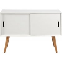 Product photograph of Mesilla White And Oak 100cm Small Sideboard - 2 Doors from Choice Furniture Superstore