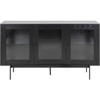 Product photograph of Avilla Black 140cm Medium 3 Door Sideboard from Choice Furniture Superstore