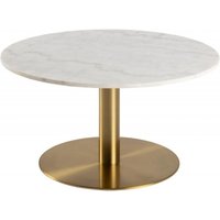 Product photograph of Corley Gold And White Marble Effect 80cm Round Coffee Table from Choice Furniture Superstore