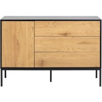 Product photograph of Salvo Oak And Black 120cm Small Sideboard from Choice Furniture Superstore