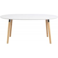 Product photograph of Brice White And Wooden 6-10 Seater Extending Dining Table from Choice Furniture Superstore