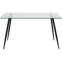 Product photograph of Welby Glass Top And Black 6 Seater Dining Table from Choice Furniture Superstore