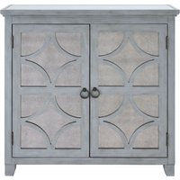 Product photograph of Lampeter Grey Mirrored 2 Door Small Sideboard from Choice Furniture Superstore