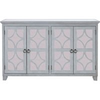 Product photograph of Lampeter Grey Mirrored 140cm Medium 4 Door Sideboard from Choice Furniture Superstore