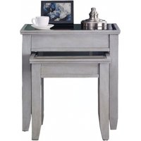 Product photograph of Lampeter Grey Mirrored Nest Of 2 Tables from Choice Furniture Superstore